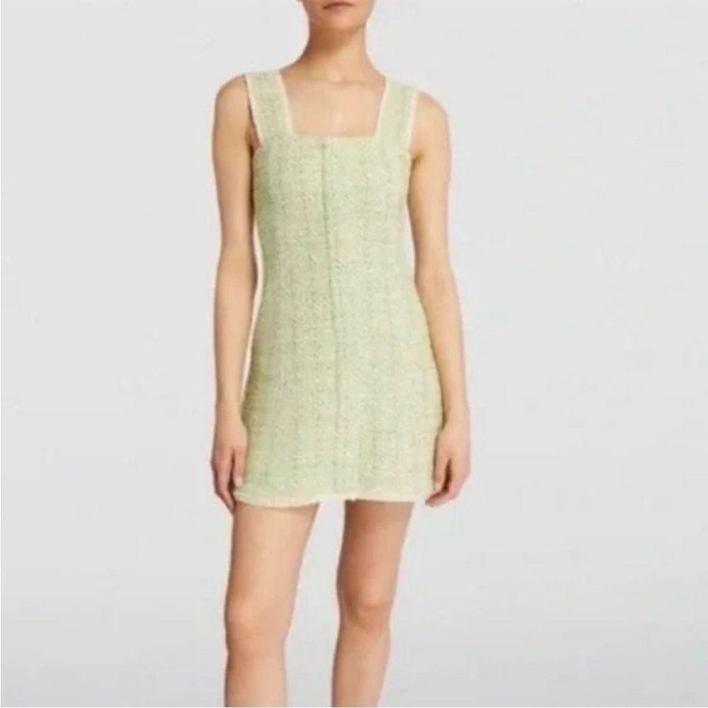 House of Harlow 1960 Light Green & Metallic Tweed Mini Dress